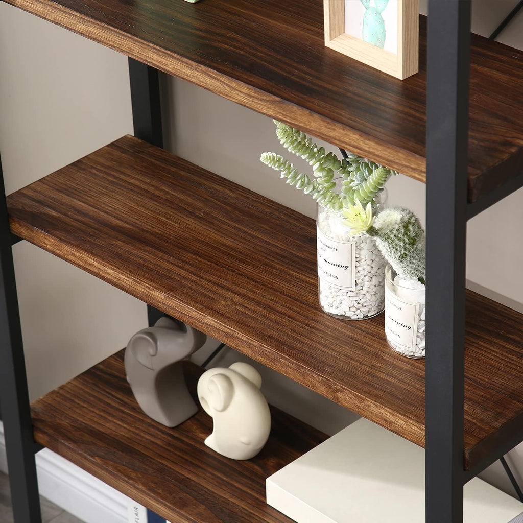 5 Tier Solid Wood Metal Bookcase T311