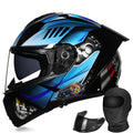 Flip-Up Full Face Motorcycle Helmet with Dual Visors T123382