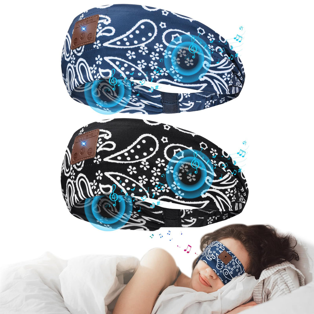 2-Pack Bluetooth 5.4 Headband Headphones Black&Blue F69675