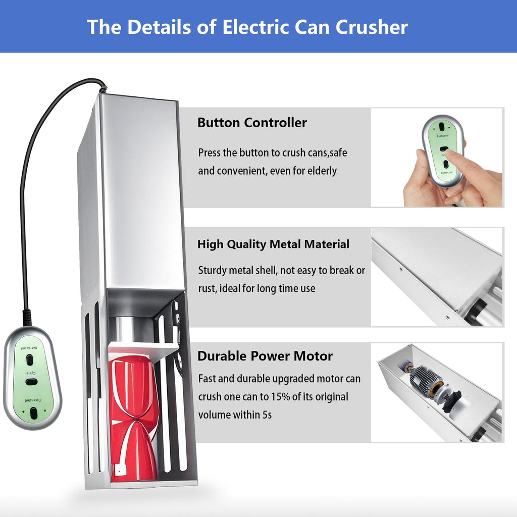 Electric Can Crusher with Button Controller A8588