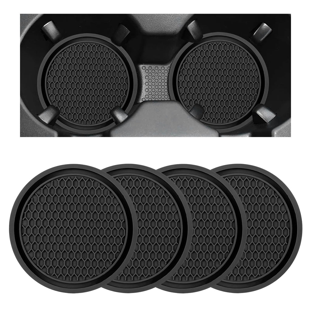 Black Non-Slip Silicone Car Cup Coasters O32408