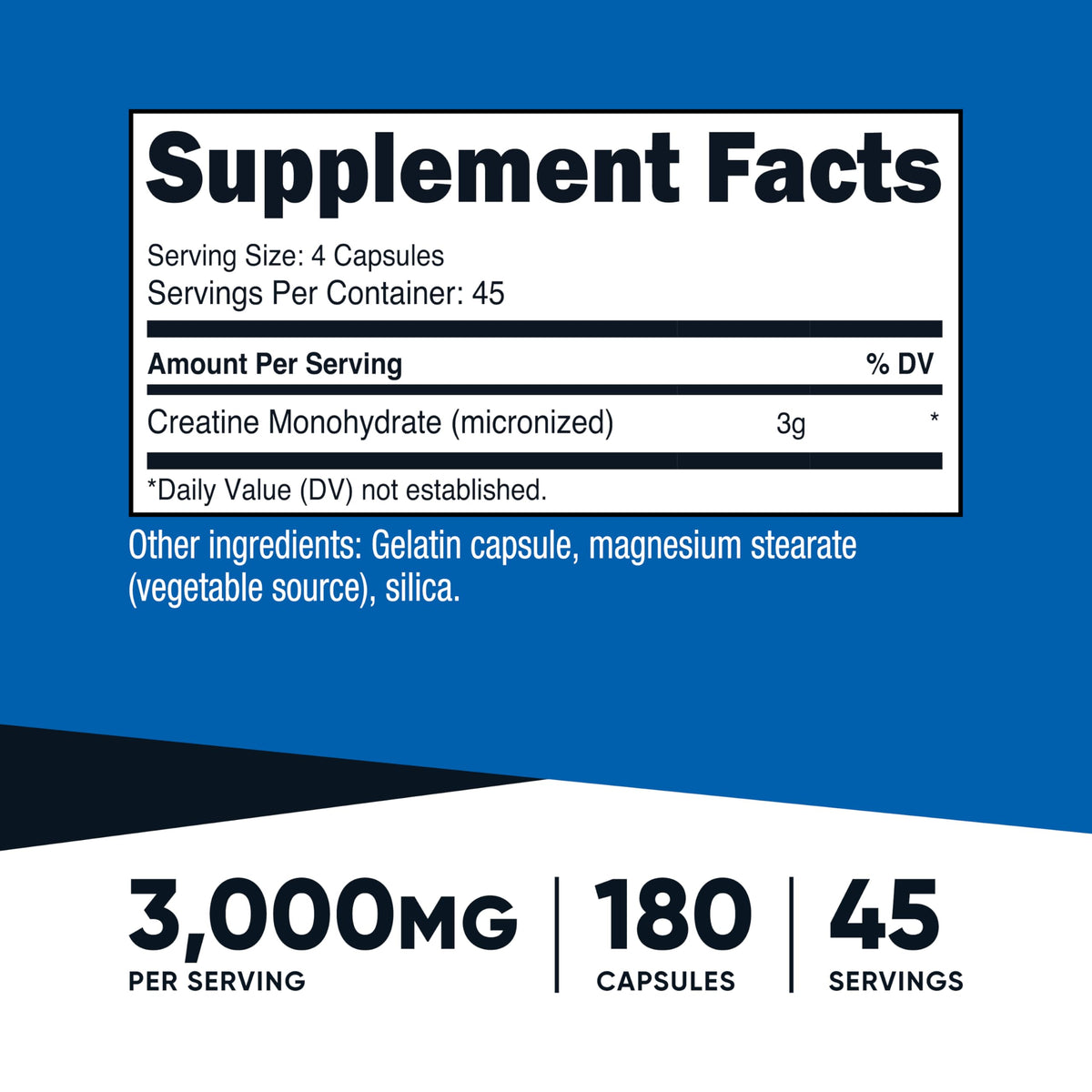 Creatine Monohydrate 3,000mg 180 Capsules K495856