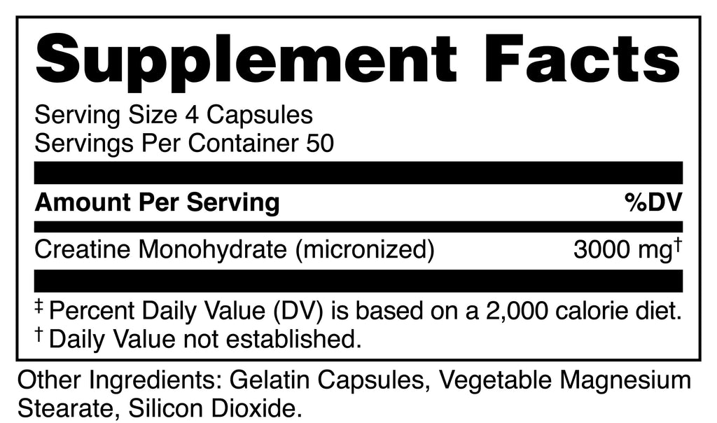 Creatine Monohydrate 3000mg Capsules S296832