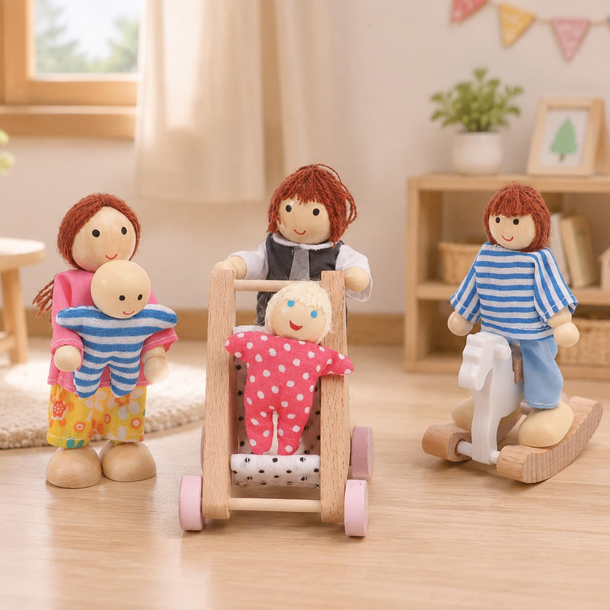 Wooden Dollhouse Family Set Figures R942949