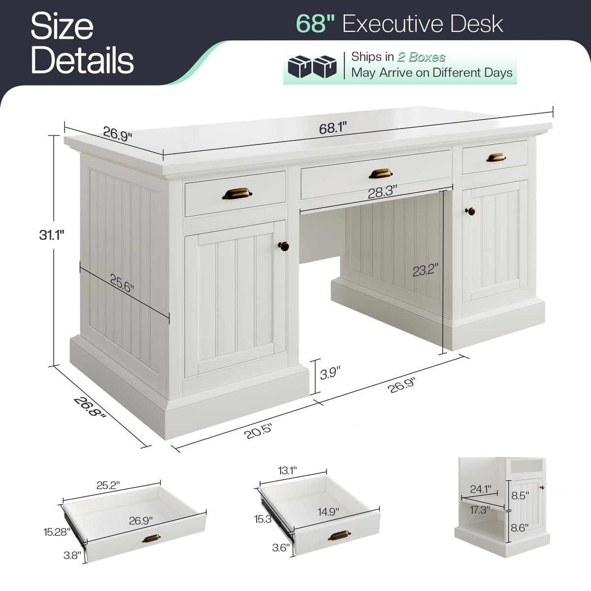 68" Executive Desk M250