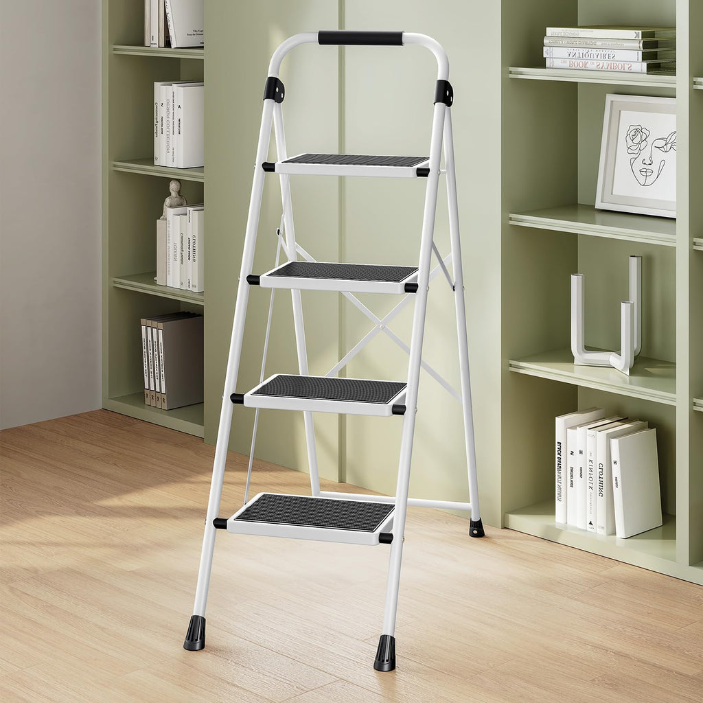4 Step Folding Step Stool with Anti-Slip Wide Pedal V388500