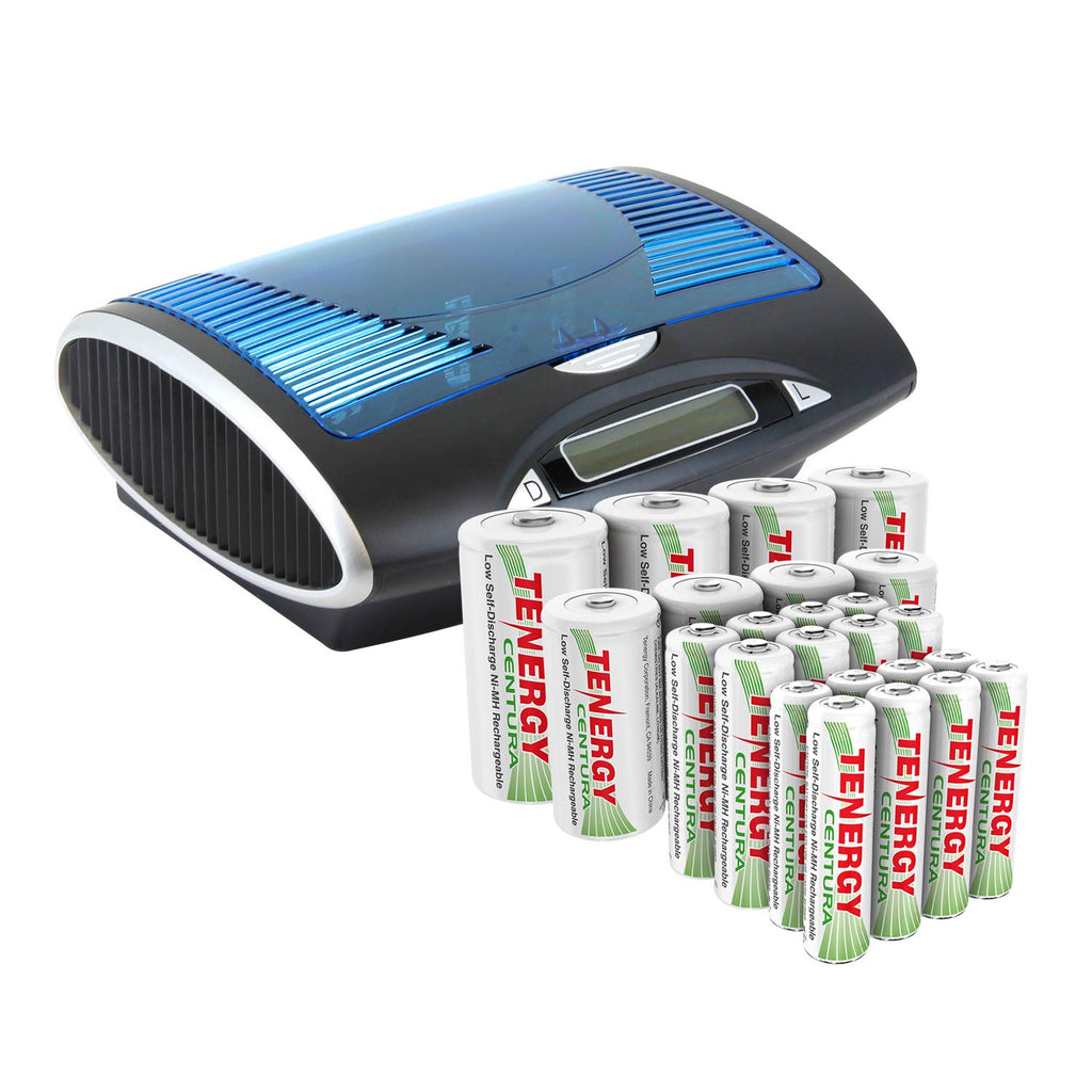 Universal LCD Battery Charger + 24 Pack Pre-Charged NiMH Batteries L815532