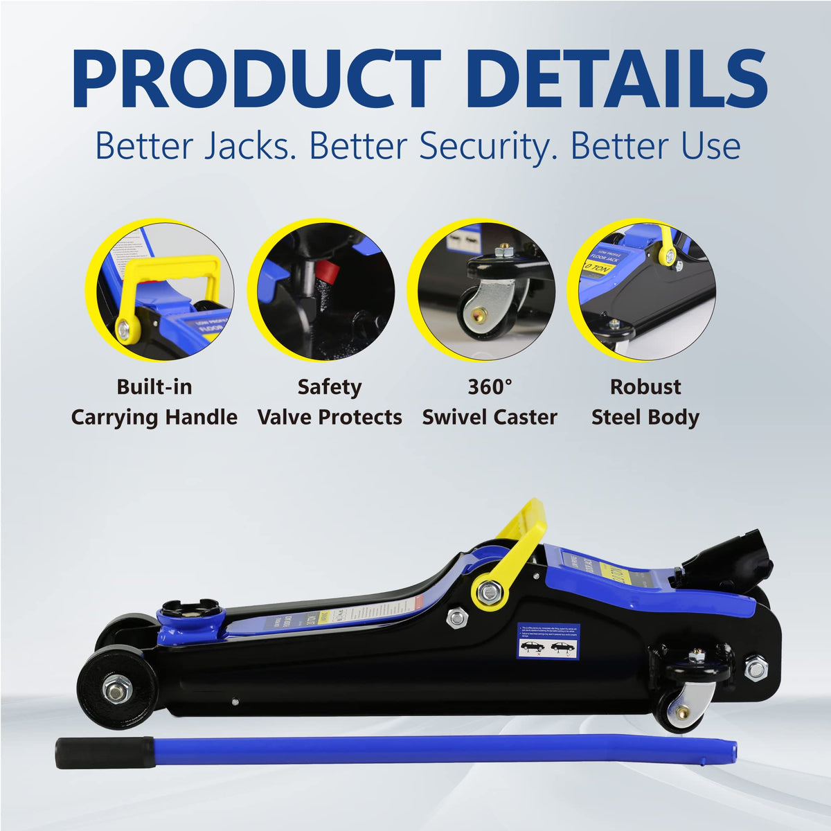 Low Profile Steel Floor Jack, 4000 lb X2673