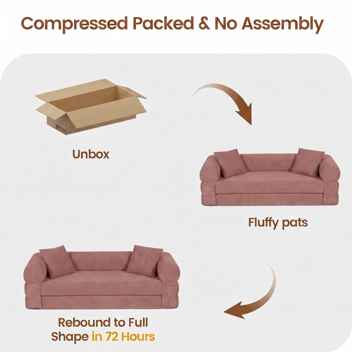 Pink Convertible Sofa Bed F68986