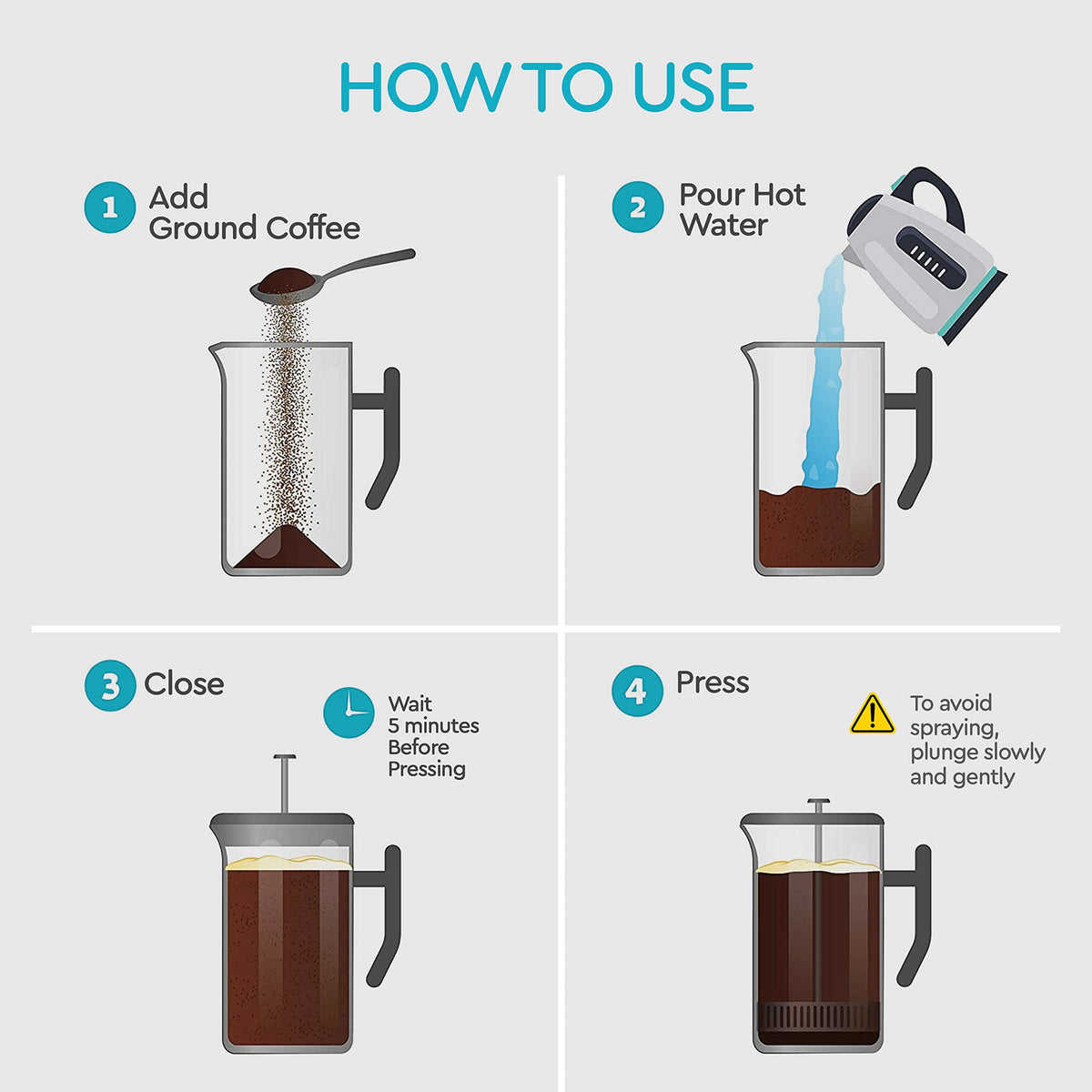 34oz Insulated Stainless Steel French Press Q31397
