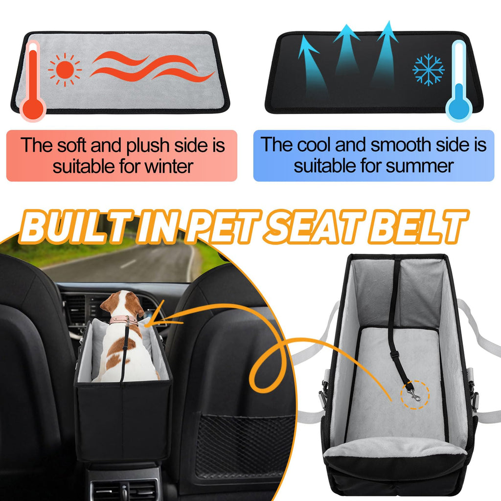 Portable Dog Car Seat for Small Dogs, Black Y3754