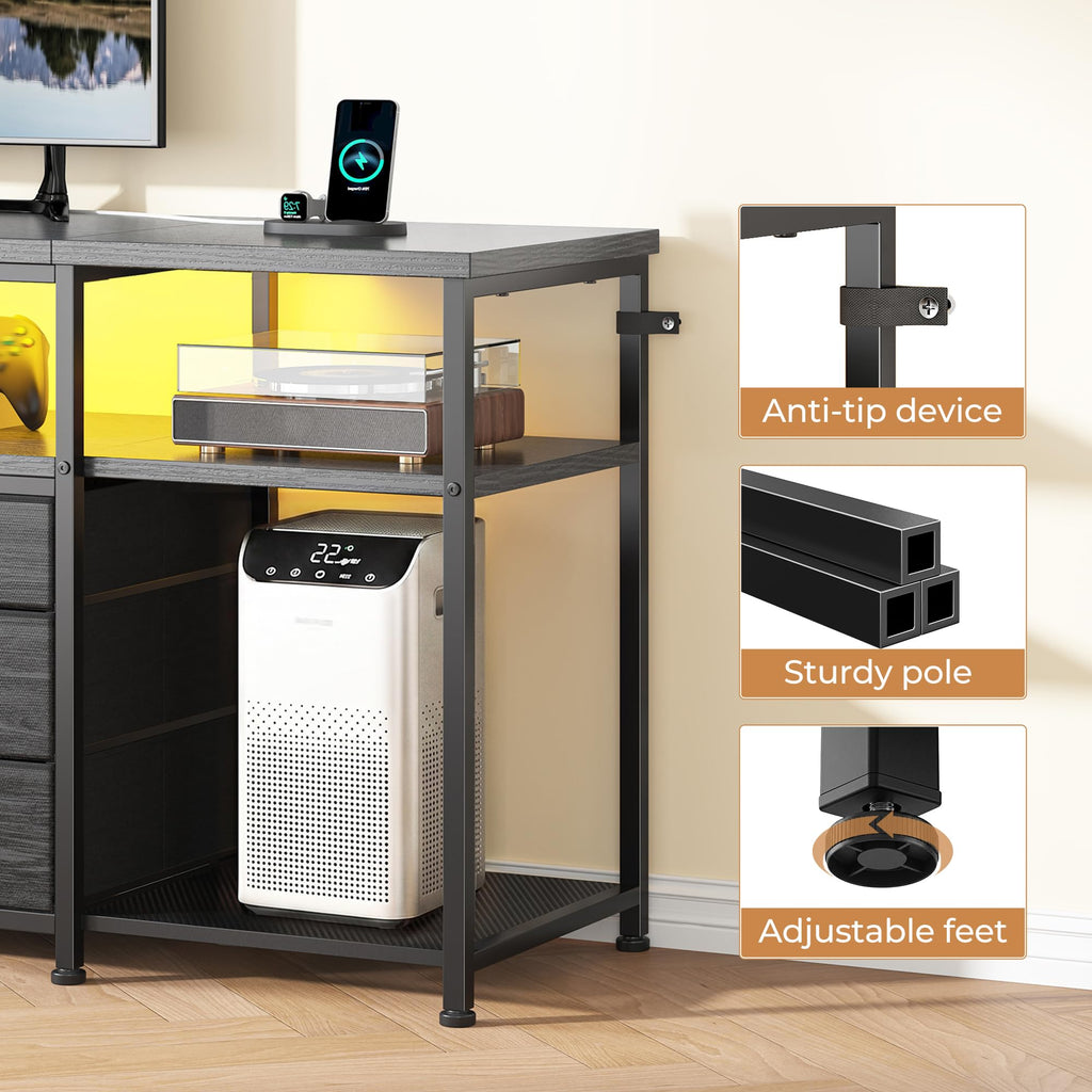55" W TV Stand with 9 Drawers O7932