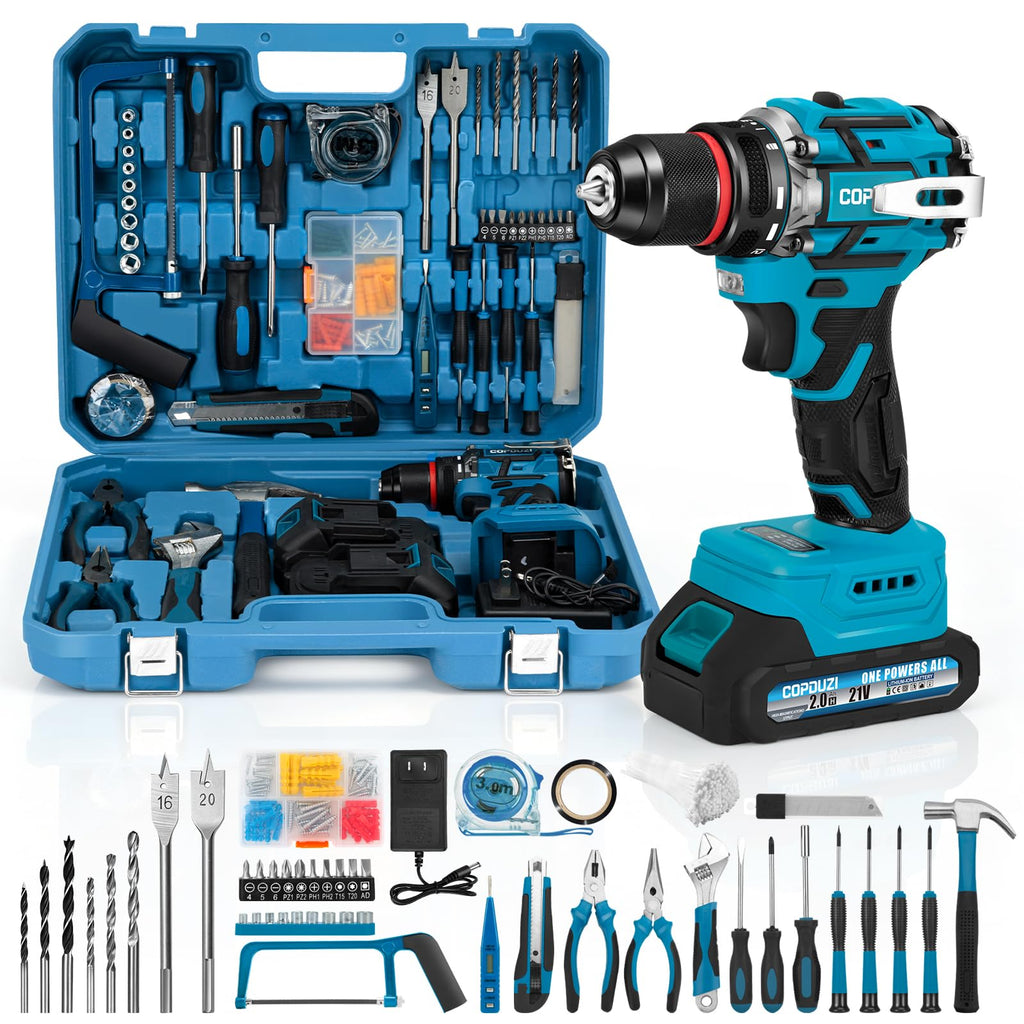 21V Cordless Brushless Drill Driver Combo Kit with 2x2.0Ah Battery W72120