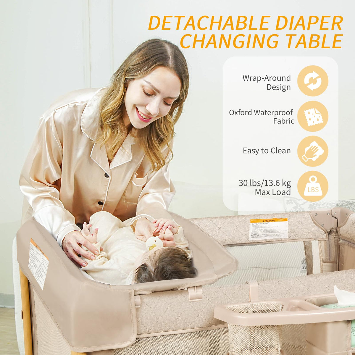 5-in-1 Foldable Baby Bassinet Playpen I235531