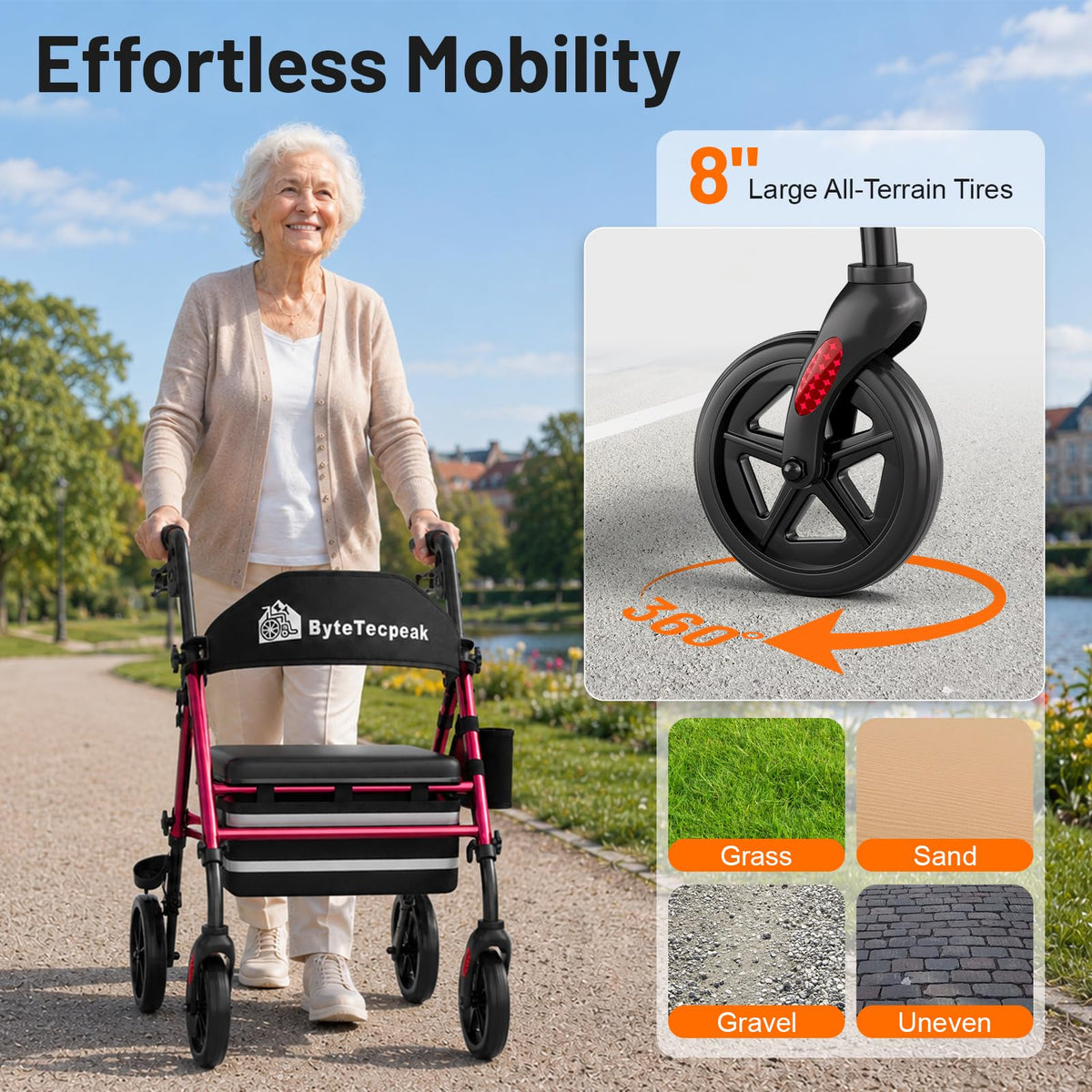 Lightweight Wheeled Walker with Seat J38176