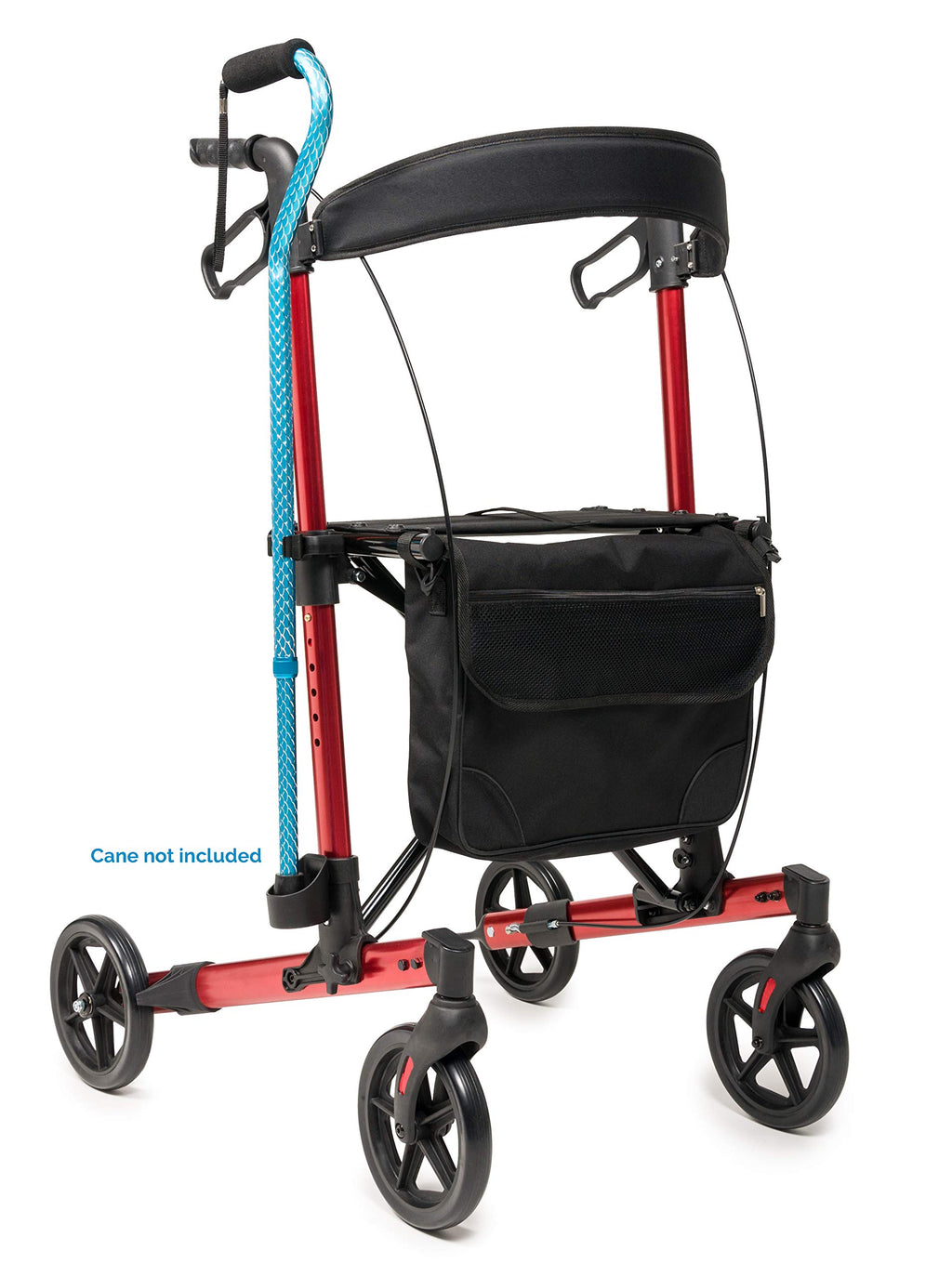 Tall Rollator Walker with Seat 8” Wheels Apple Red U5216