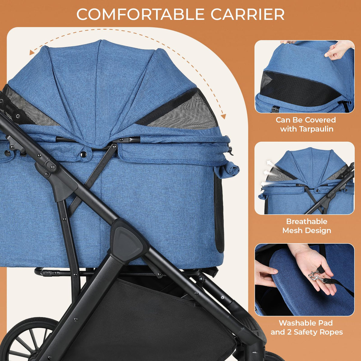 Foldable Dog Stroller Y9739