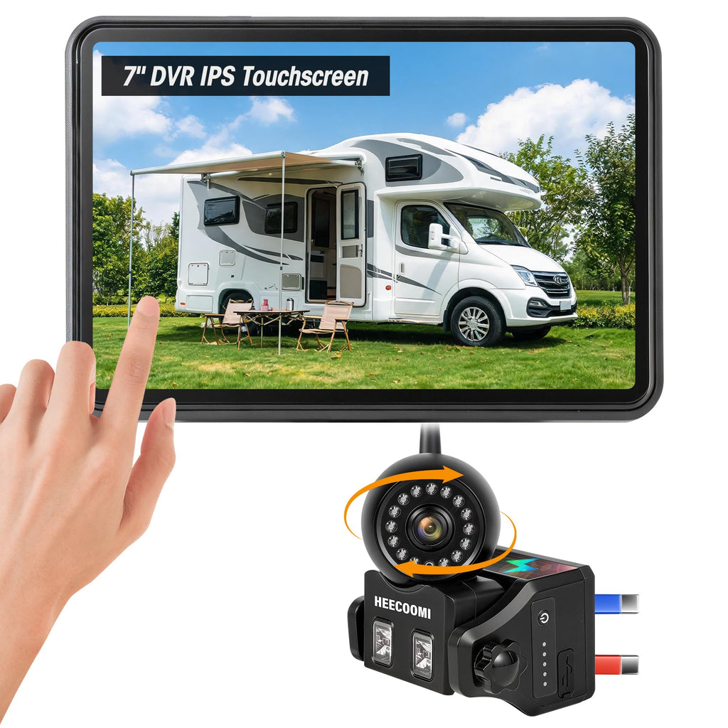 Magnetic Wireless Solar Backup Camera with 7" 1080P Touchscreen Monitor K502