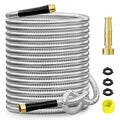 100ft 304 Stainless Steel Metal Garden Hose with Rubber Grip X15014
