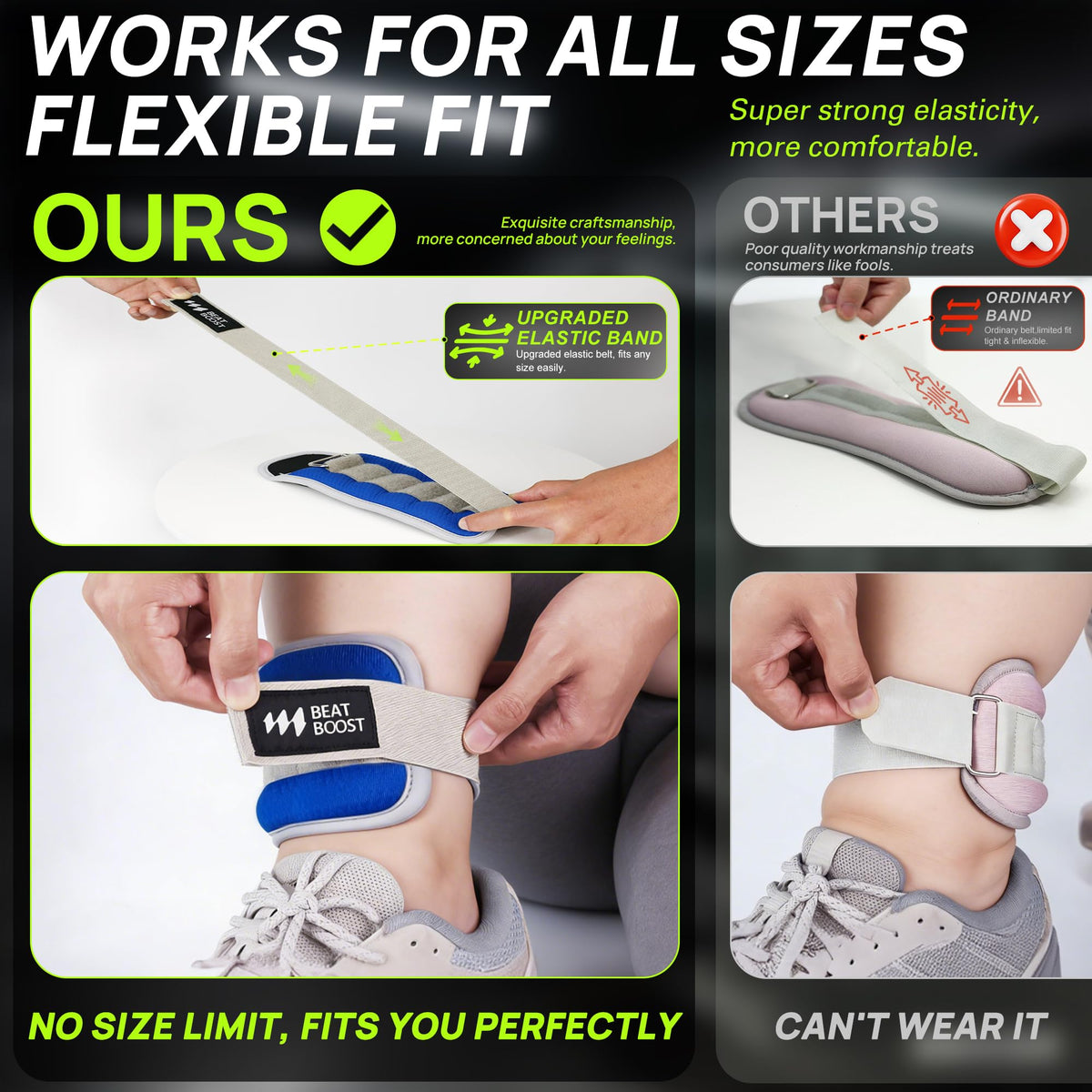 Ankle Wrist Weights Set with Adjustable Straps W5453