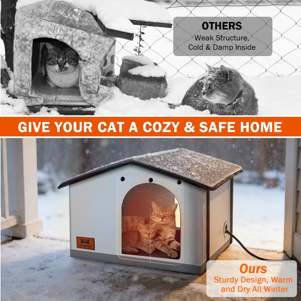 Insulated Heated Cat House Indoor/Outdoor U8180