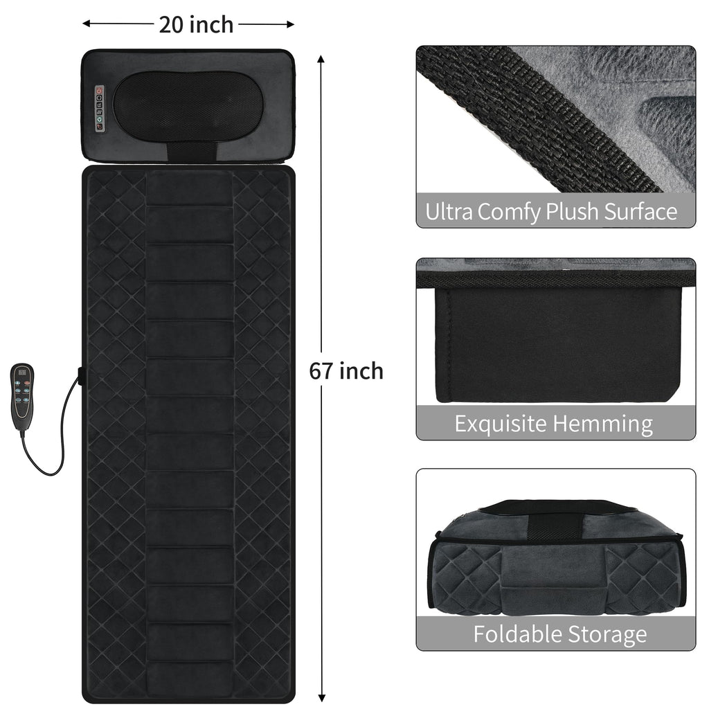 Full Body Massage Mat with Heat 10 Motors 9 Speeds 9 Modes O655874