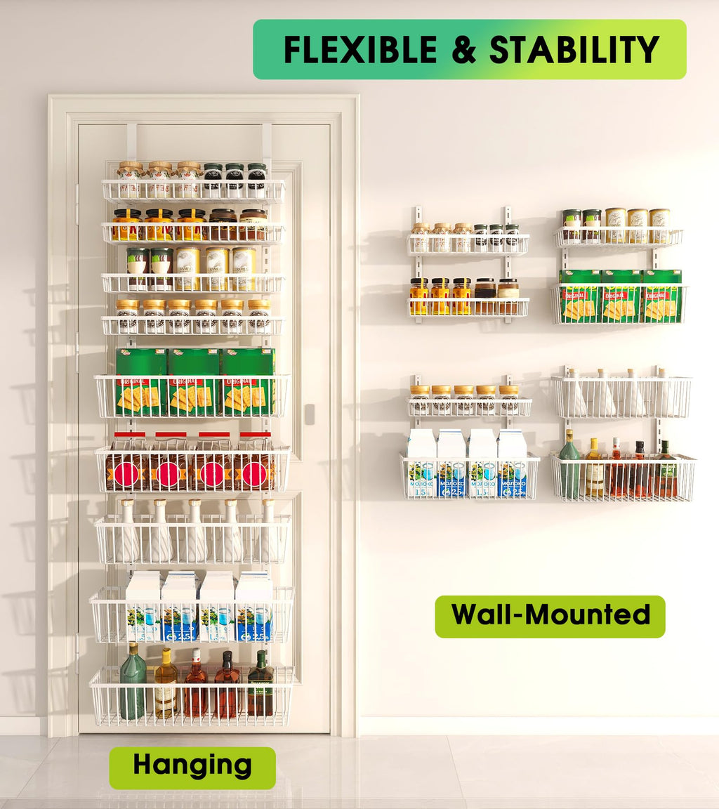 White 9-Tier Over The Door Pantry Organizer P453927