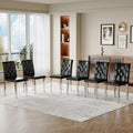 Black Faux Leather Dining Chairs Set of 6 Q319