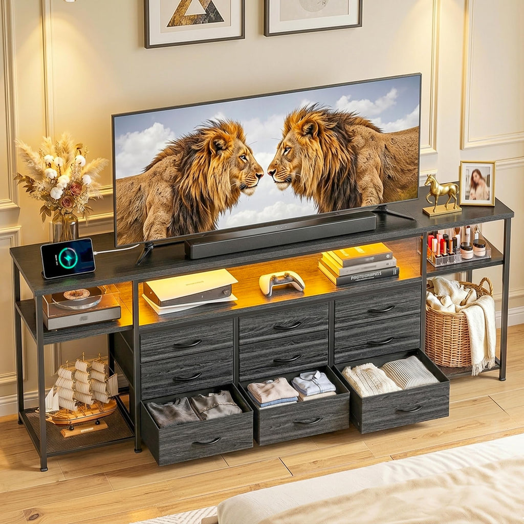 55" W TV Stand with 9 Drawers O7932