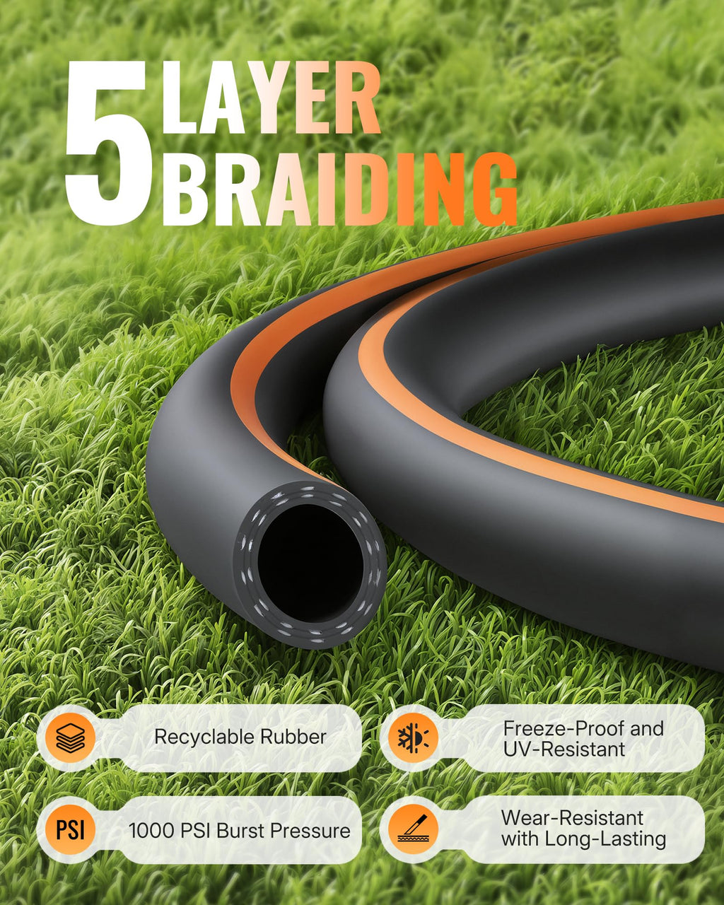 Heavy Duty Rubber Garden Hose 50FT x 3/4" S190382