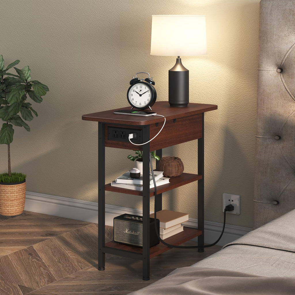 Narrow Side Table with Storage E5765