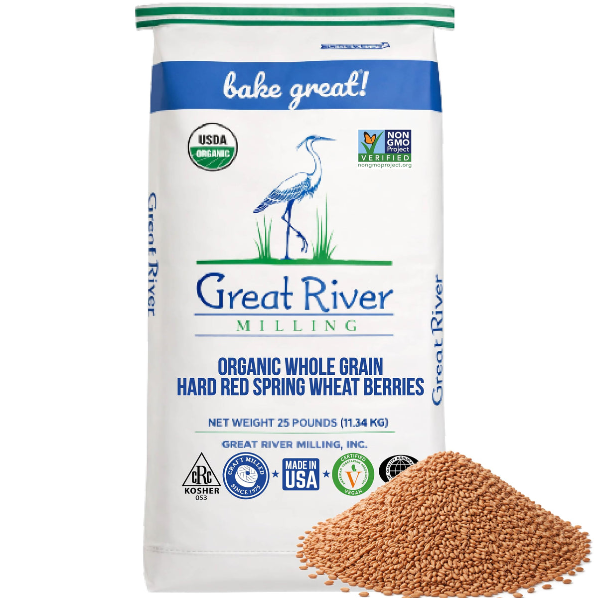 Organic Hard Red Spring Wheat Berries, 25 lb Q99414
