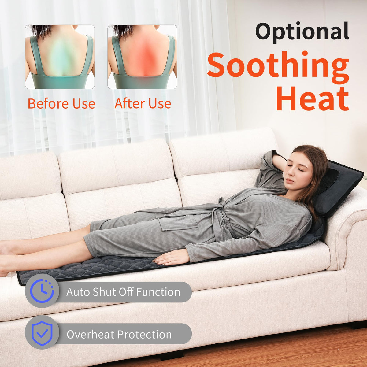 Full Body Massage Mat with Heat 10 Motors 9 Speeds 9 Modes O655874