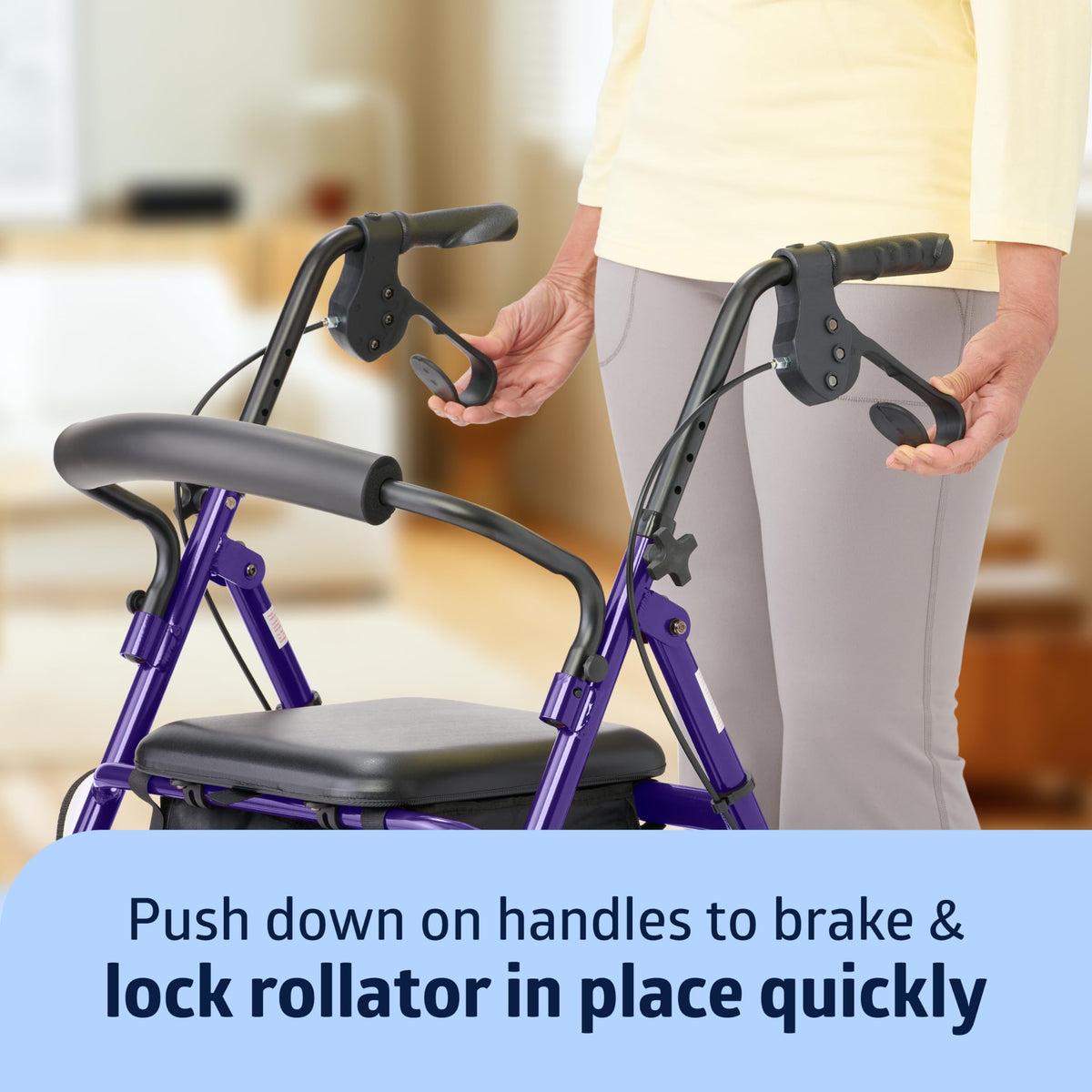 Purple Aluminum Rollator Walker with Seat M1830