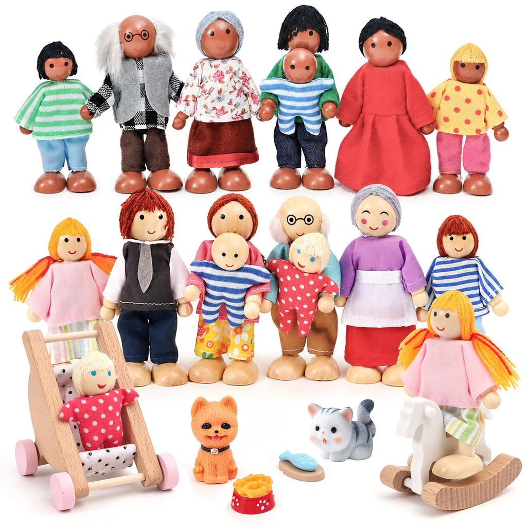 Wooden Dollhouse Family Set Figures R942949