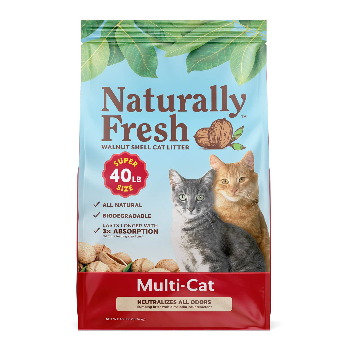 Unscented Walnut Shell Cat Litter 40 Lbs R32947