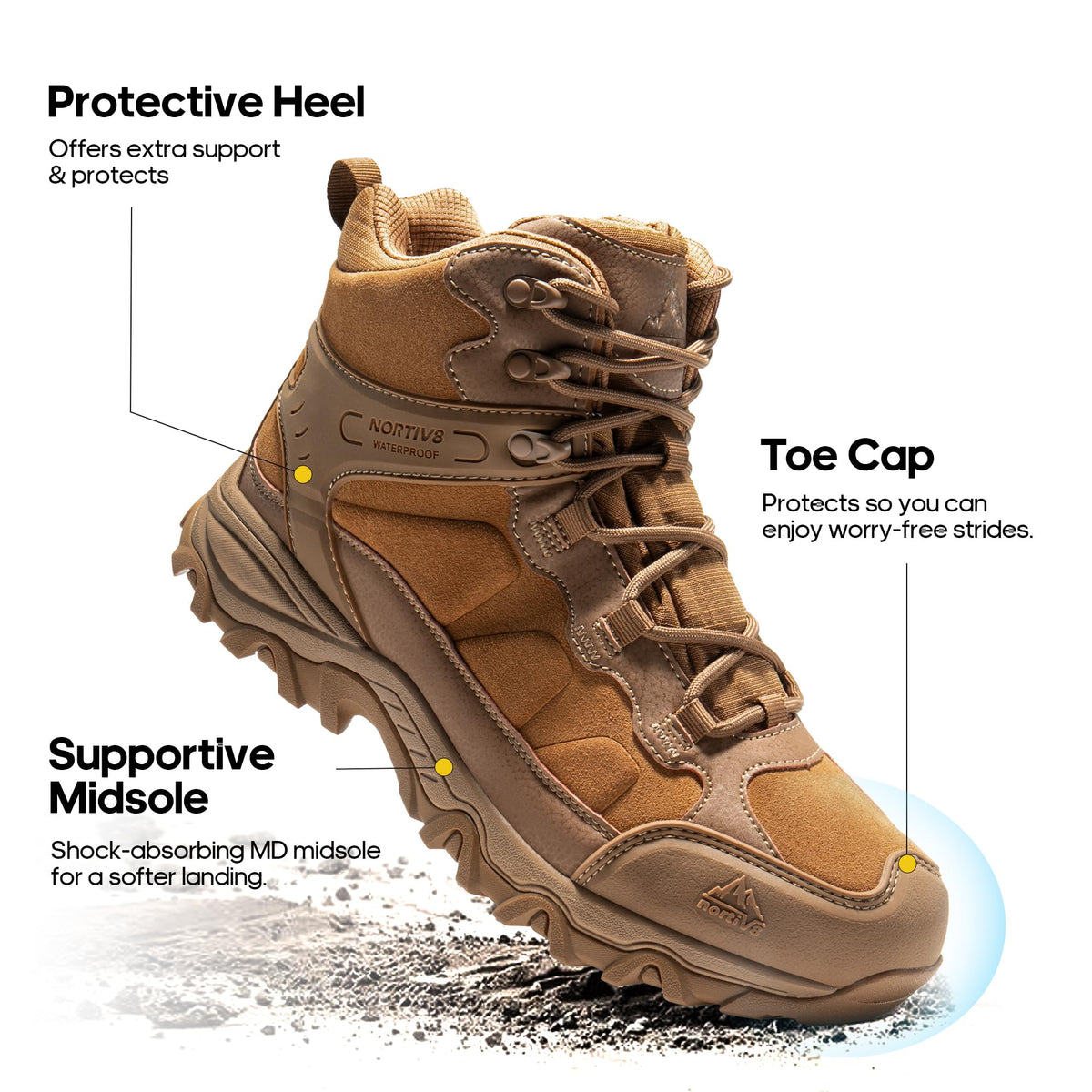 Men's Waterproof Lightweight Hiking Boots A474