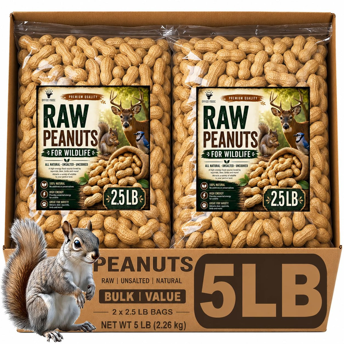 Unsalted Raw Peanuts in Shell 5 LB E652