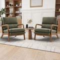 Mid Century Modern Linen Accent Chair Set of 2 N22702