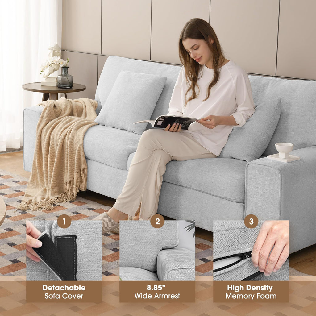 71.25" Light Gray Loveseat Sofa X246638