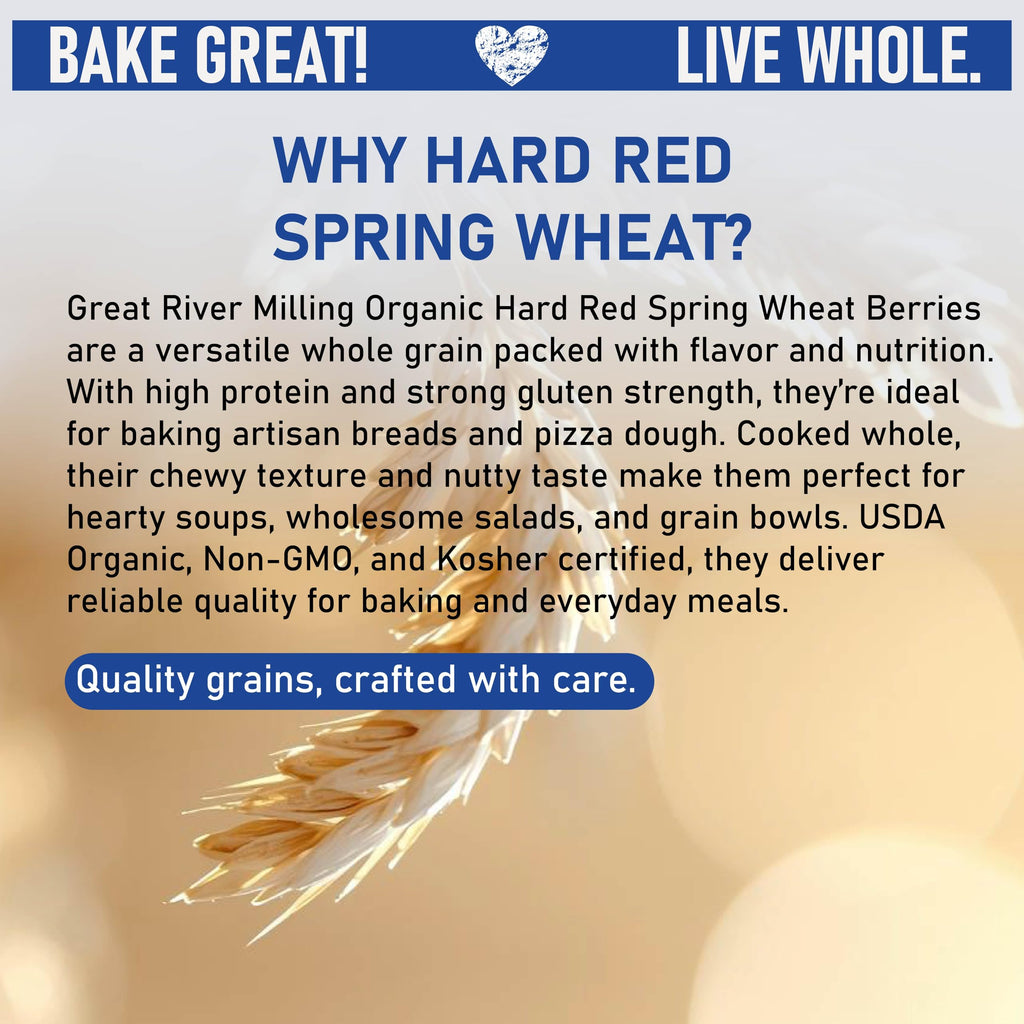 Organic Hard Red Spring Wheat Berries, 25 lb Q99414
