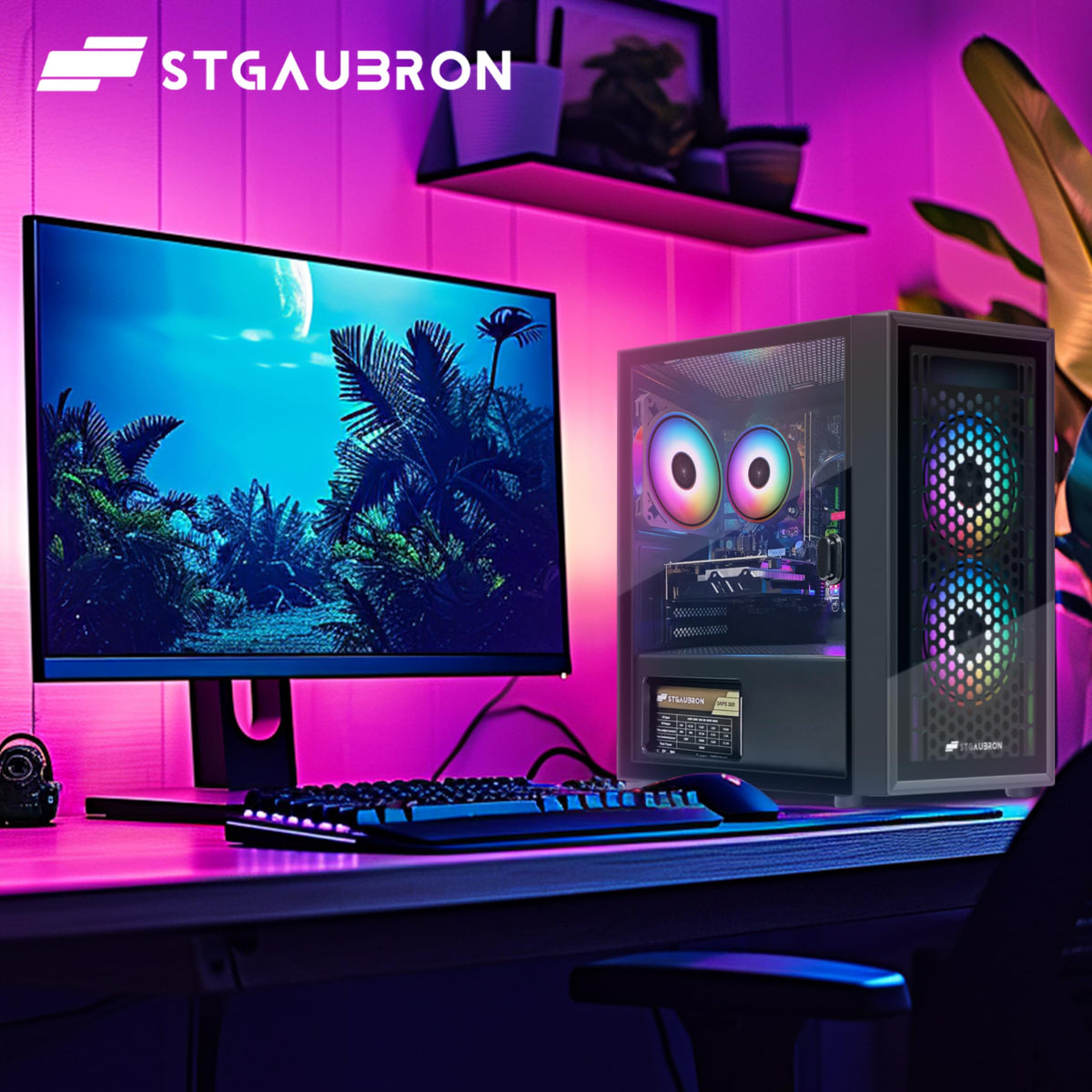 Gaming PC Bundle with 24Inch FHD LED Monitor, Intel Core i5, 16G RAM, 512G SSD I760639
