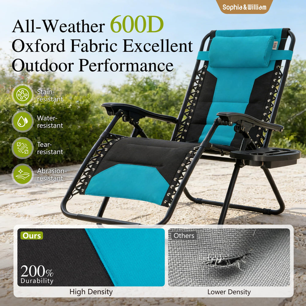 Aqua Padded Zero Gravity Chair Set of 2 G289