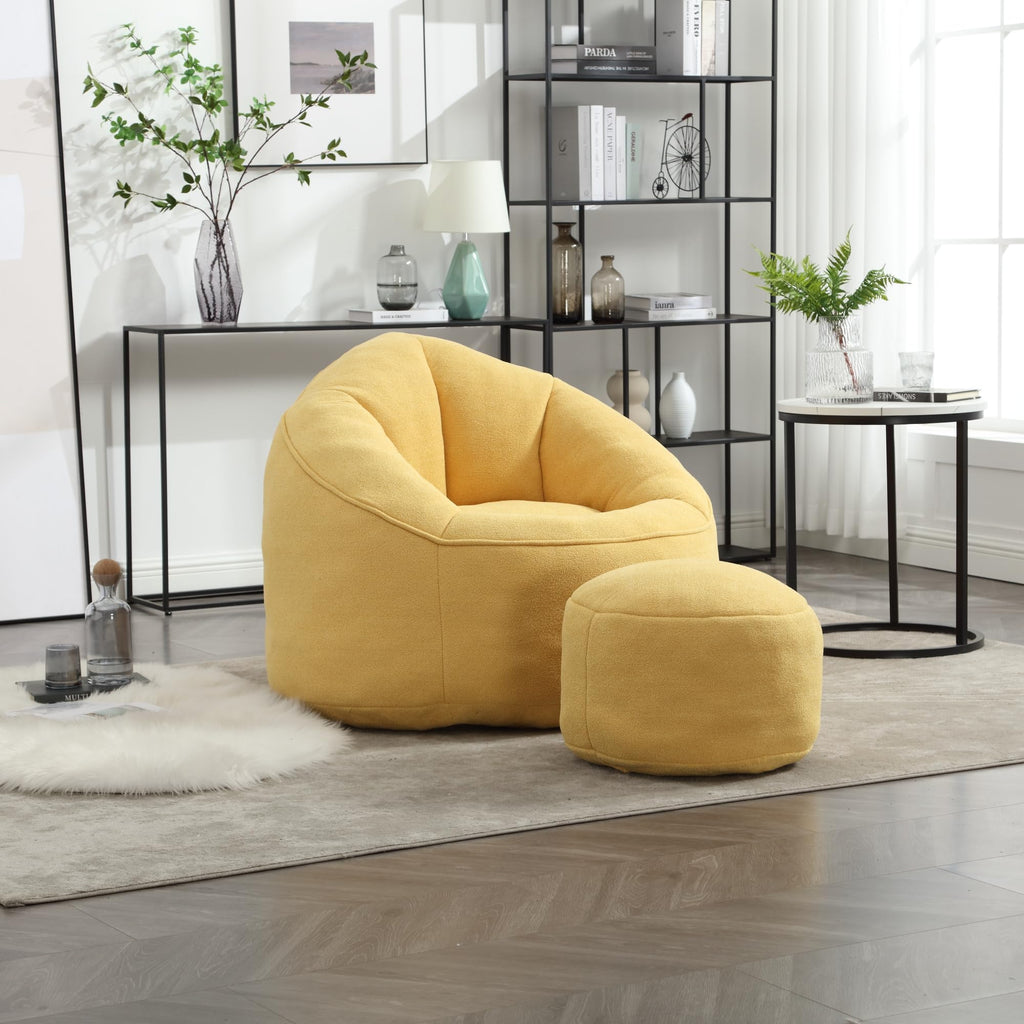 Microfiber Bean Bag Chair with Footrest N4627