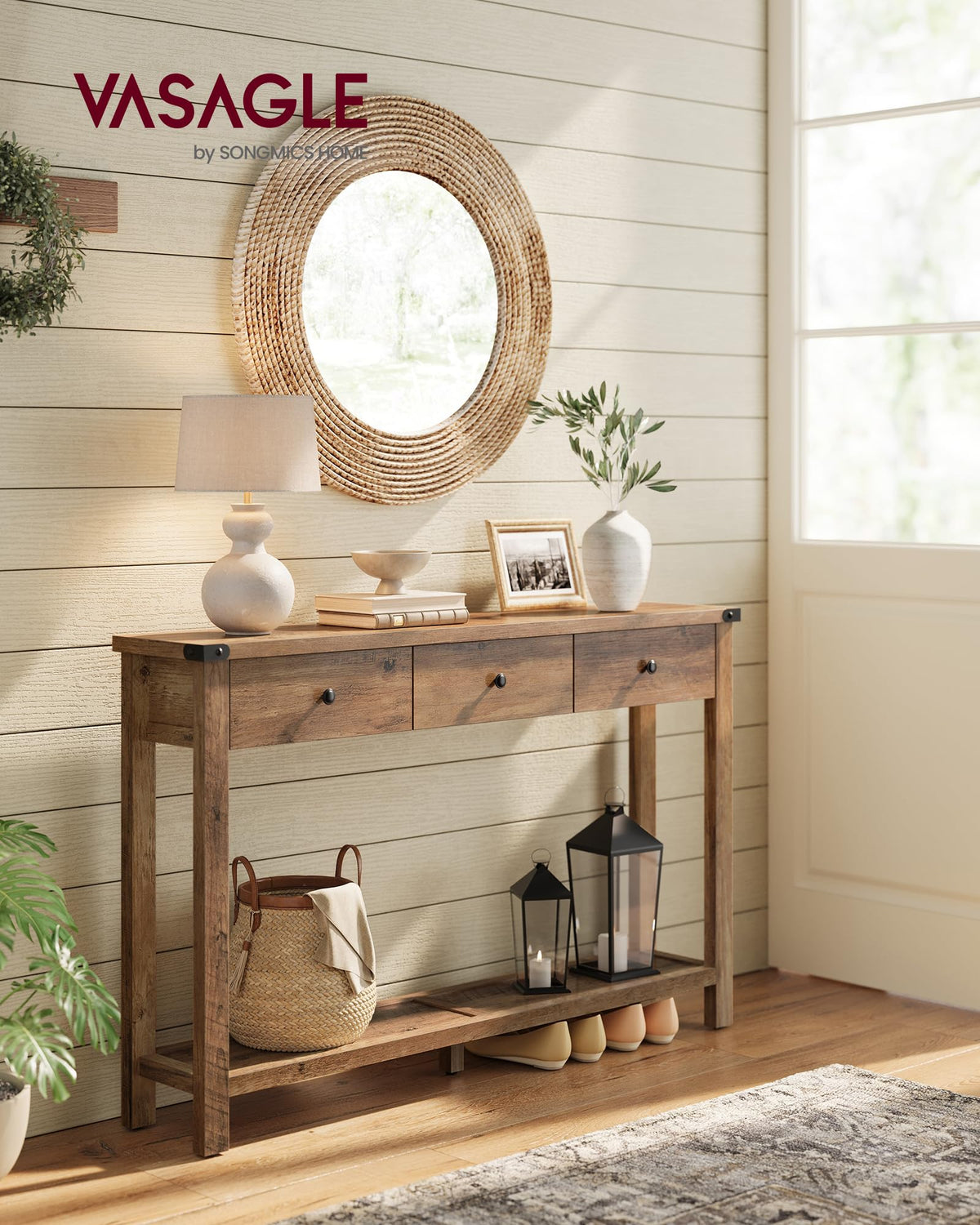 Narrow Console Table with 3 Drawers B2463