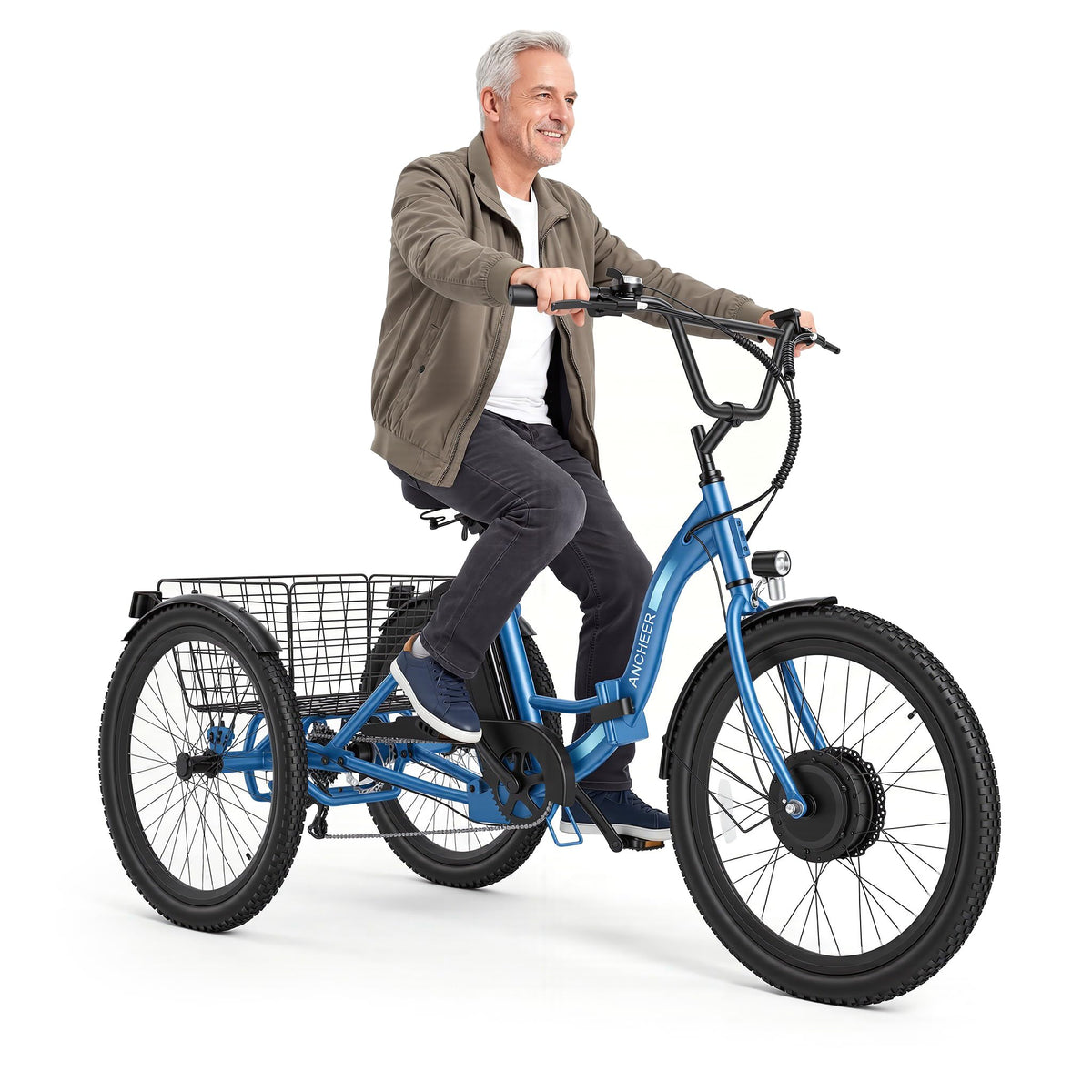 Electric Tricycle for Adults, 600W Folding 24" 3 Wheel U883
