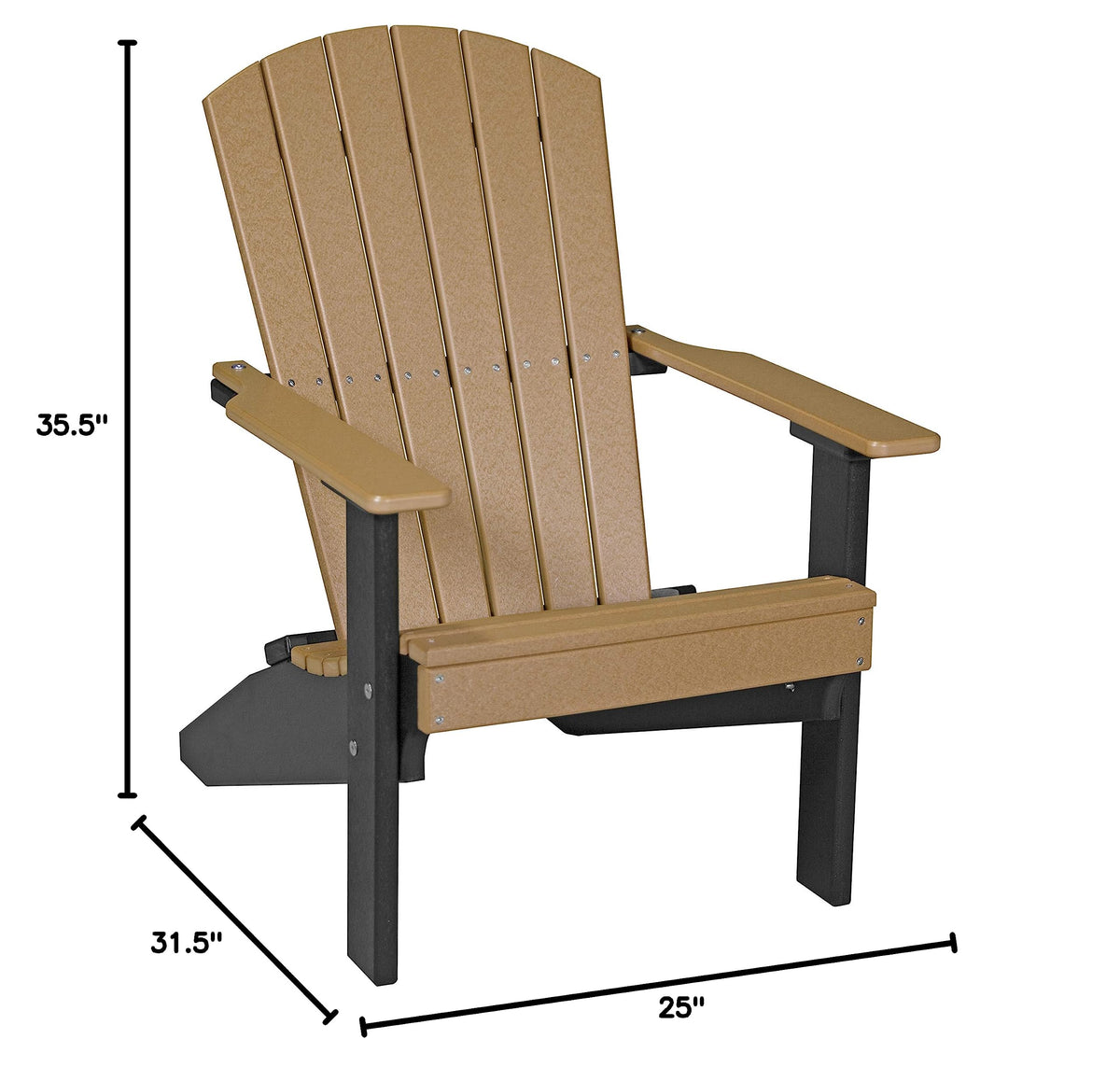 Cedar Black Poly Lumber Adirondack Chair S24354