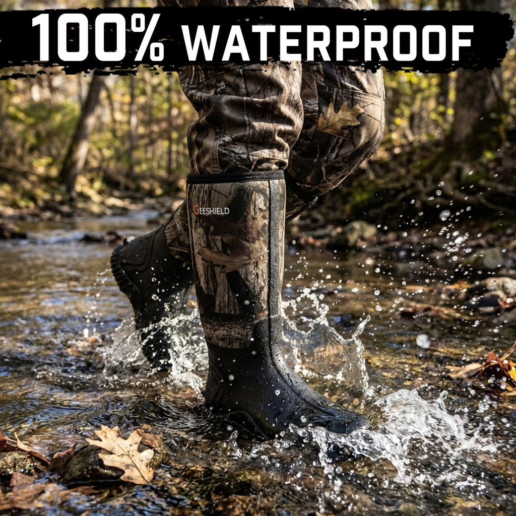 Black Waterproof Insulated Rubber Boots with Steel Shank M456
