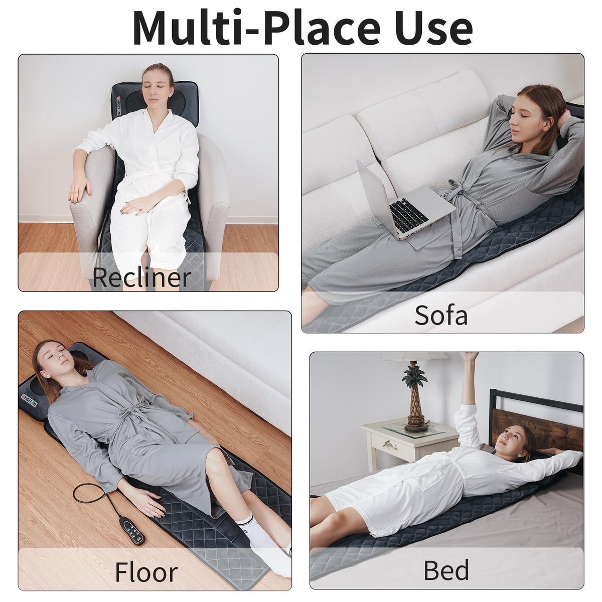 Full Body Massage Mat with Heat 10 Motors 9 Speeds 9 Modes O655874