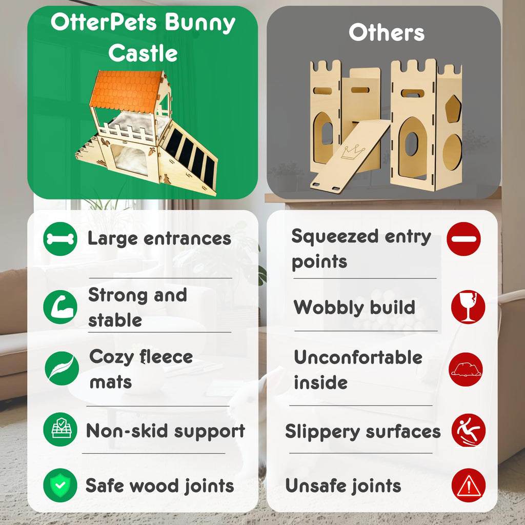 Extra Large Wooden Rabbit Hideout with Fleece Mats E404772